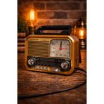 BLOMSTER Everton Rt-678 Güneş Enerjili Saatli Nostaljik Bluetooth Radyo