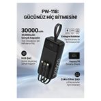 BLOOFY TECH pw - 118 powerbank 30.000 bin mAh kablolu 2x usb girişi 22.5w hızlı şarjlı