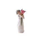 Bloom Dekoratif Biblo, El Yapımı Reçine Heykel, Çiçek Temalı, 14 cm Yükseklik, Özel Kutulu