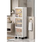 Blooma 3 Kapaklı 6 Katlı Şeffaf Kapaklı Banyo Dolabı Çok Amaçlı Tekerlekli Organizer Banyo Raf