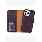 BloomCase Apple iPhone 16 Pro Max – Burgundy Hakiki Deri Cüzdanlı Telefon Kılıfı