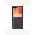 BloomCase Flex Obsidian Black Hakiki Deri Samsung Galaxy Z Flip 7 Kılıf(6.9"-4.1")