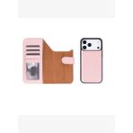 BloomCase Magic iPhone 17 Pro Max(6.9") Blush Ayrılabilir Hakiki Deri Cüzdanlı Telefon Kılıfı