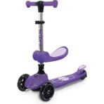 Bloomie Jelly 2in1 3tekerlekli Işıklı Katlanabilir Oturaklı Çocuk Scooter - Mor
