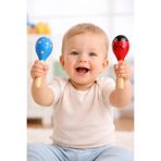Bloomin 1 Adet Ahşap Yumurta Marakas Bebek Çocuk Eğitici İşitsel Oyuncak Beceri