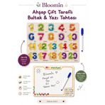 Bloomin Ahşap Çift Taraflı Bultak & Yazı Tahtası | Kalem Dahil | Eğitici Montessori Bebek Çocuk Oyuncağı