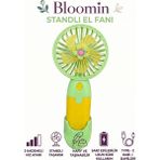 Bloomin Standlı Şarjlı Mini Taşınabilir El ve Masa Fanı - 3 Kademeli, Sevimli Meyve Veya Çiçek Figürlü Mini Vantilatör Ferah Fan Renkli Uygun Soğutucu - Açık Yeşil