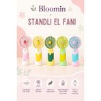 Bloomin Standlı Şarjlı Mini Taşınabilir El ve Masa Fanı - 3 Kademeli, Sevimli Meyve Veya Çiçek Figürlü Mini Vantilatör Ferah Fan Renkli Uygun Soğutucu - Kırmızı - Beyaz