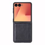 Bloominbag Bloomcase Flex Obsidian Black Hakiki Deri Samsung Galaxy Z Flip 7 Kılıf(6.9"-4.1")