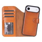 Bloominbag Bloomcase Magic Wallet Urban Tan Hakiki Deri Iphone 17 Air(6.5") Cüzdanlı Telefon Kılıfı