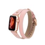 BloominBag Hector Double Tour Leathabloomband Gold Tokalı Double Tour Nude Pink Deri 44/45/46/49 mm Kadın Akıllı Saat Kordon