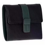 Bloominbag Liora Colorband Deri Kadin Cuzdan Siyah Zumrut Yesili