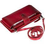 BloominBag Lozan Strap Crimson Red Gerçek Deri Omuz Askılı Telefon Bölmeli Cüzdan Çanta - Kırmızı - Bordo - Telefo nBölmeli askılı kadın cüzdan çanta