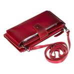 Bloominbag Lozan Strap Crimson Red Gerçek Deri Omuz Askılı Telefon Bölmeli Cüzdan Çanta