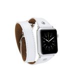 BloominBag Silver Tokalı Double Tour White Deri Apple Watch Akıllı Saat Kordon