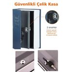 bloomplus Anahtarlı Çelik Mini Kasa Ev İçin Altın Takı Kutusu Kitap Görünümlü Kilitli Sandık