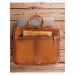 BloomUrban Shield 16" Tan Deri Laptop / Macbook Çantası