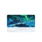 BLS Kuzey Işıkları Sığınağı | 90x40 Grand Master Premium Lazer Kesim Büyük Oyuncu Mousepad Gaming 3mm