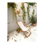 blt delux design Beyaz Ahşap Şezlong Tekli Balkon Şezlong
