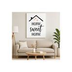 BLT DİZAYN Home Sweet Home Yazılı Minimalist Cam Tablo – Modern Ev Dekorasyonu