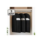 BLTBAGS Elbise Kılıfı 160x60 cm – Siyah, Şeffaf Pencereli, Fermuarlı Kıyafet taşıma ve Saklama Koruma Hurcu