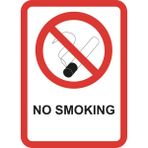 Blu İngilizce Sigara İçmek Yasaktır Uyarı Levhası (No Smoking) 300 Gr Baskılı A4 Ebat Pvc Kaplı