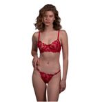 Blue Avcı Lingerie Friefly Kadın Bralet İç Çamaşır Takım (Kırmızı, 85B)