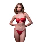 Blue Avcı Lingerie Kadın Bralet İç Çamaşır Takım (Kirmizi, 90B)