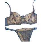 Blue Avcı Lingerie Kadin Bralet Ic Camasir Takim (Toz mavi, 90B)