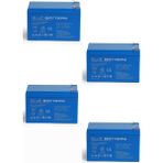 Blue Battery 4 Adet 12V 12AH Bakımsız Kuru Akü 2025 Kasım Üretim - mavi