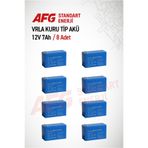 Blue Battery 8 ADET 12 VOLT 7 AMPER KURU TİP AKÜ 12 V 7 AH BL Mavi