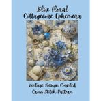 Blue Floral Cottagecore Ephemera: Vintage Counted Cross Stitch Pattern P