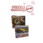 Blue Focus 2 Adet 1000 Parça Puzzle - Rastoke ve Cochem