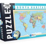 Blue Focus 200 Parça Dünya Haritası Puzzle