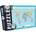 Blue Focus 200 Parça Eğitici Dünya Haritası Puzzle 2-7 Yaş Aralığı İçin Mukavva Malzeme
