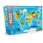 Blue Focus BF316 Animal World Map Hayvan Dünya Haritası 100 Parça Puzzle