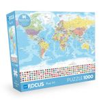 Blue Focus World Map Dünya Haritası 1000 Parça Puzzle