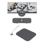 Blue Home Lıght 3 lü BANYO SETİ LÜKS SİLİKON 1. KALİTE MUSLUK MATI BULAŞIK MATI FIRÇA BHL