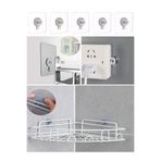 Blue Home Lıght 5 Adet Kendinden Yapışkanlı Duvar Kancaları Şeffaf Raf Duvar Askıları Mutfak Banyo Vida Kanca Çivi