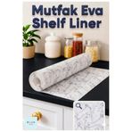 Blue Home Mermer Desen Şeffaf Kaydırmaz Raf Örtüsü 45x1000 cm – EVA Dolap İçi ve Çekmece Koruyucu Astar 10mt