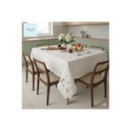 Blue Home Pvc Muşamba Dantel Görünümlü Mutfak Masa Örtüsü Beyaz Çiçek Motifli 120x150 Cm