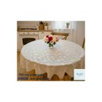 Blue Home Yuvarlak Dantel Görünümlü Pvc Muşamba Mutfak Masa Örtüsü Sıvı Geçirmez Silinebilir -150 Cm KREM