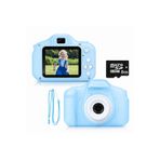 BLUE İNTER 8 Gb Sd Kartlı Mini Eğitici Kamera Çocuklar İçin Dijital Fotoğraf Makinesi Mavi