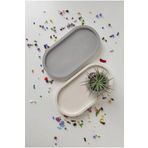 Blue Moon Candle & Decoration 2'li Oval Sunumluk Takı Mum Ve Saksı Altlığı