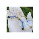 BLUE MOON GLASSES Reynmen Model Şeffaf Cam Gold Çerçeveli Uv400 Korumalı Pilot Güneş Gözlüğü