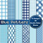 Blue Patterns Scrapbook Paper Craft Pad: 12 Blue Pattern Designs, 36 Double-Side Sheets (3 Per Design) Printed on 8.5"x8.5" Sized Paper. Perfect for ... Collage, Cardstock, Gift Wrapping and More!