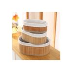 BLUE SİDE 3Lü Pinterest Stil Bambu Sepet Çok Amaçlı Kullanım Bambu Hasır Sepet
