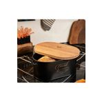 BLUE SİDE Pinterest Stil Retro Sepet Bambu Kapaklı Ekmeklik Metal Kutu Ekmek Saklama Kutusu 1,5 L