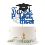 Blue & Silver Future Polis Memuru Kek Topper, Tebrikler Memuru, Memur Dekoru, Polis Akademisi Mezuniyet Partisi Dekorasyon Malzemeleri