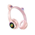 BLUE SPECTRUM Kablosuz Bluetooth 5.0 Led Işıklı Kedili Şık Kulaklık Hediye Çocuk Oyuncu Vıv-23m